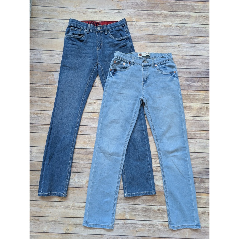 Levi 511 Slim Jeans Boys Size 14 Reg Lot of 2 Cotton Blend Blue Stretch Denim